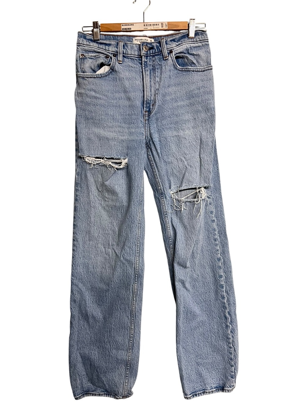 Abercrombie & Fitch Light Blue The 90s Relaxed High Rise Straight Jeans 28 6